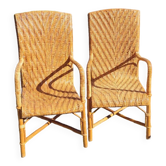 Rattan armchairs