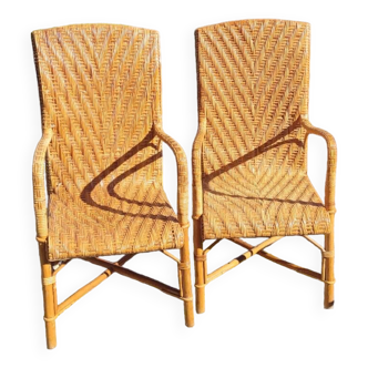 Rattan armchairs