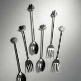 Silver-plated seashell cutlery set