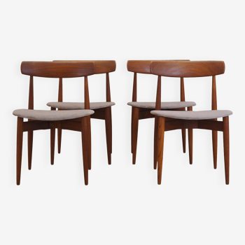 Ensemble de quatre chaises en teck, design danois, années 1960, designer : HW Klein