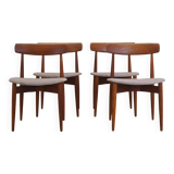 Set of four teak chairs, Danish design, 1960s, designer: H.W. Klein