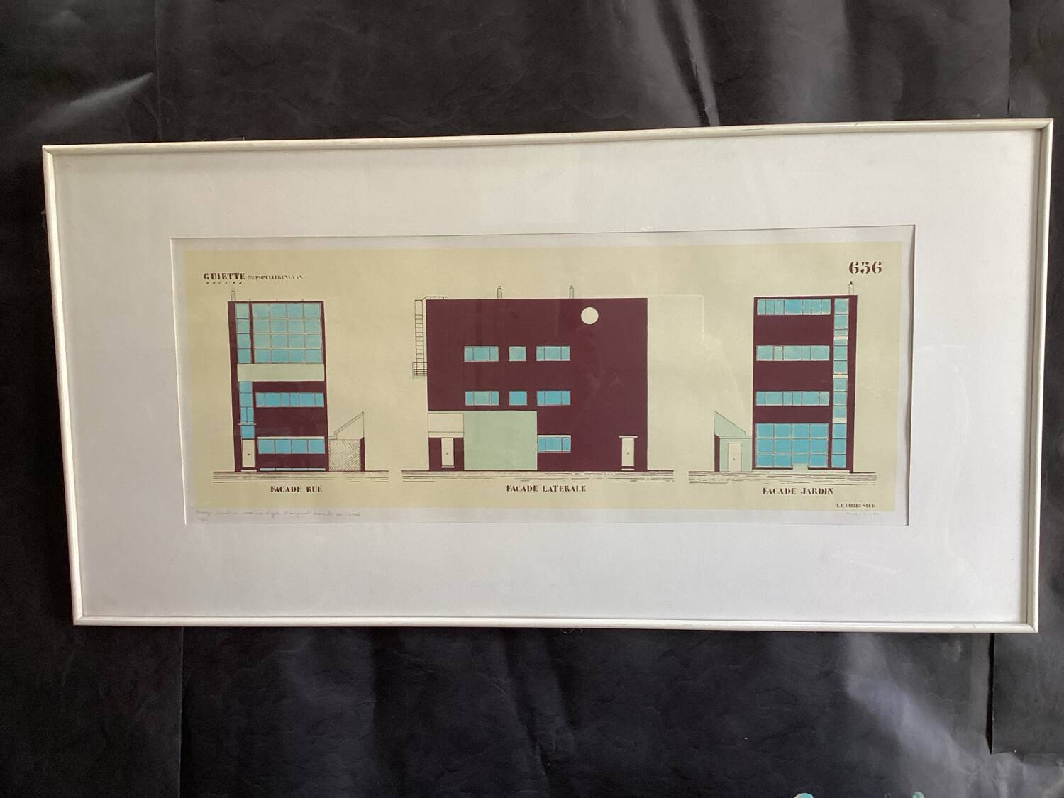 Le corbusier maison guiette 1926 lithographie