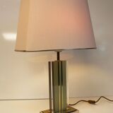 Table lamp in lucite and brass style Hollywood Regency 70's
