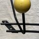 Wall-mounted coat rack ball and black metal vintage 1950s style Roger Féraud