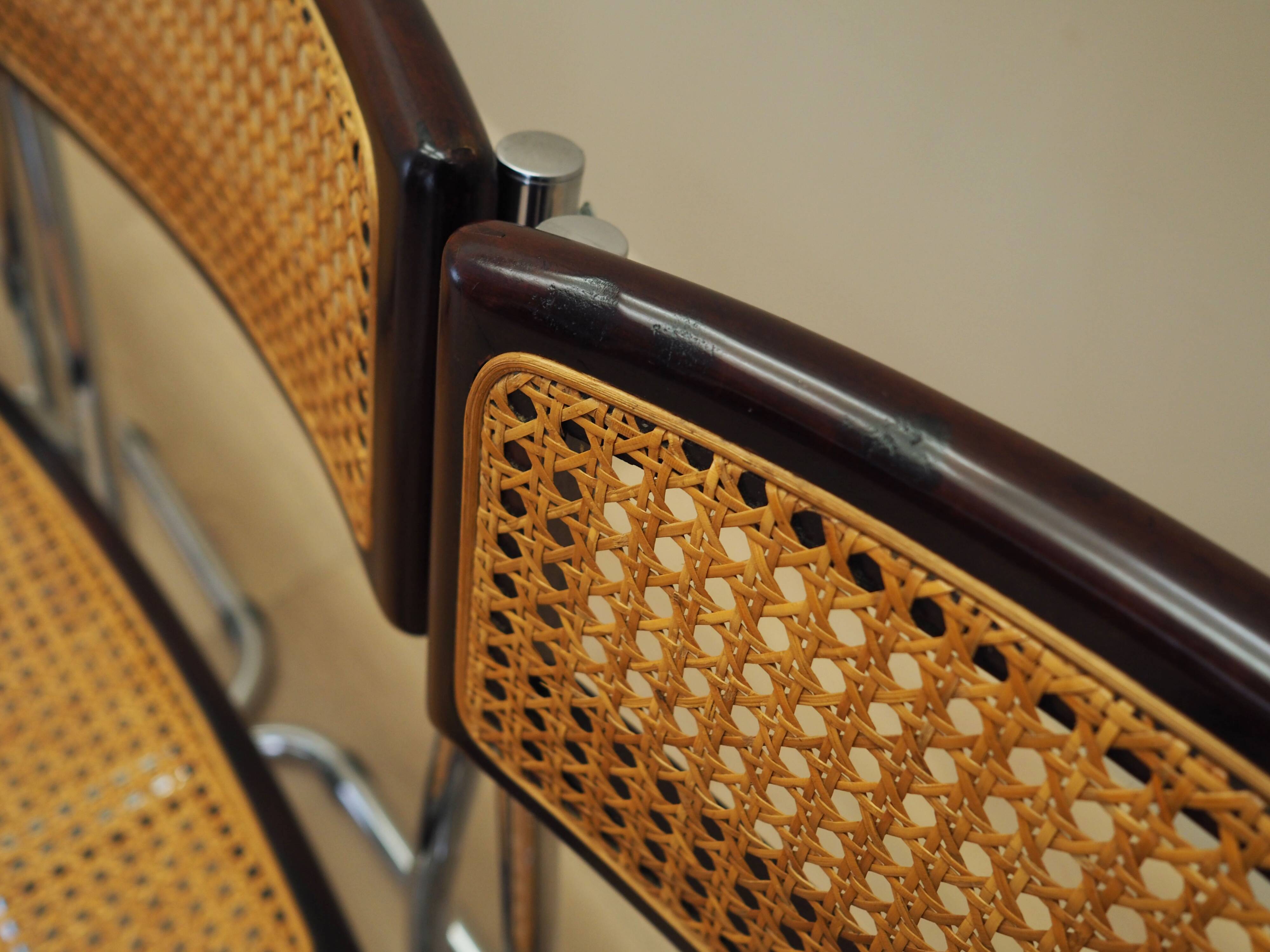 Set of four chairs, Bauhaus design, 1960s, production: Italy