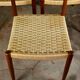 Suite de 6 chaises scandinaves en corde et teck