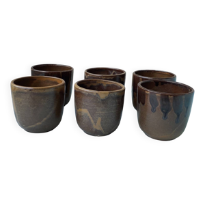6 tasses en grès breugnot