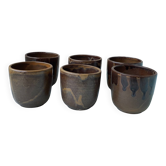 6 stoneware Breugnot cups