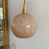 Walker with vintage pink clichy glass globe