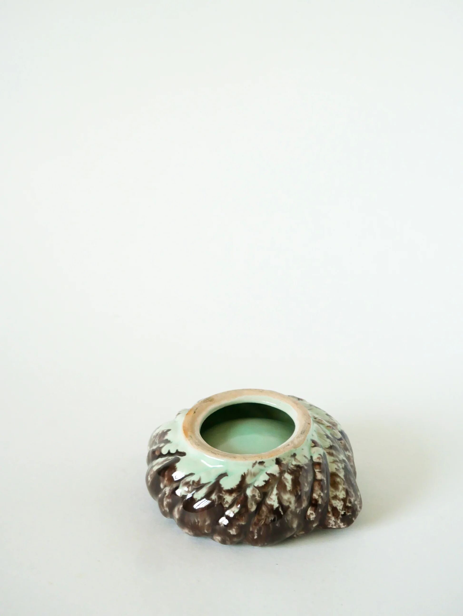 Ceramic ashtray, brown & multicoloured, 1970