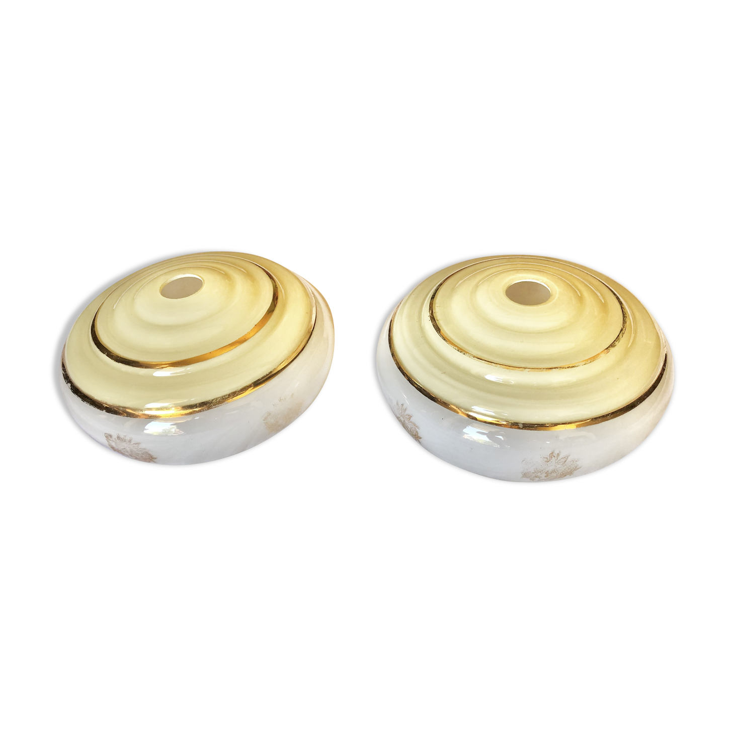 Set of 2 vintage glass lampshades