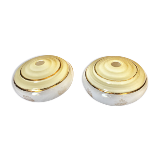 Set of 2 vintage glass lampshades