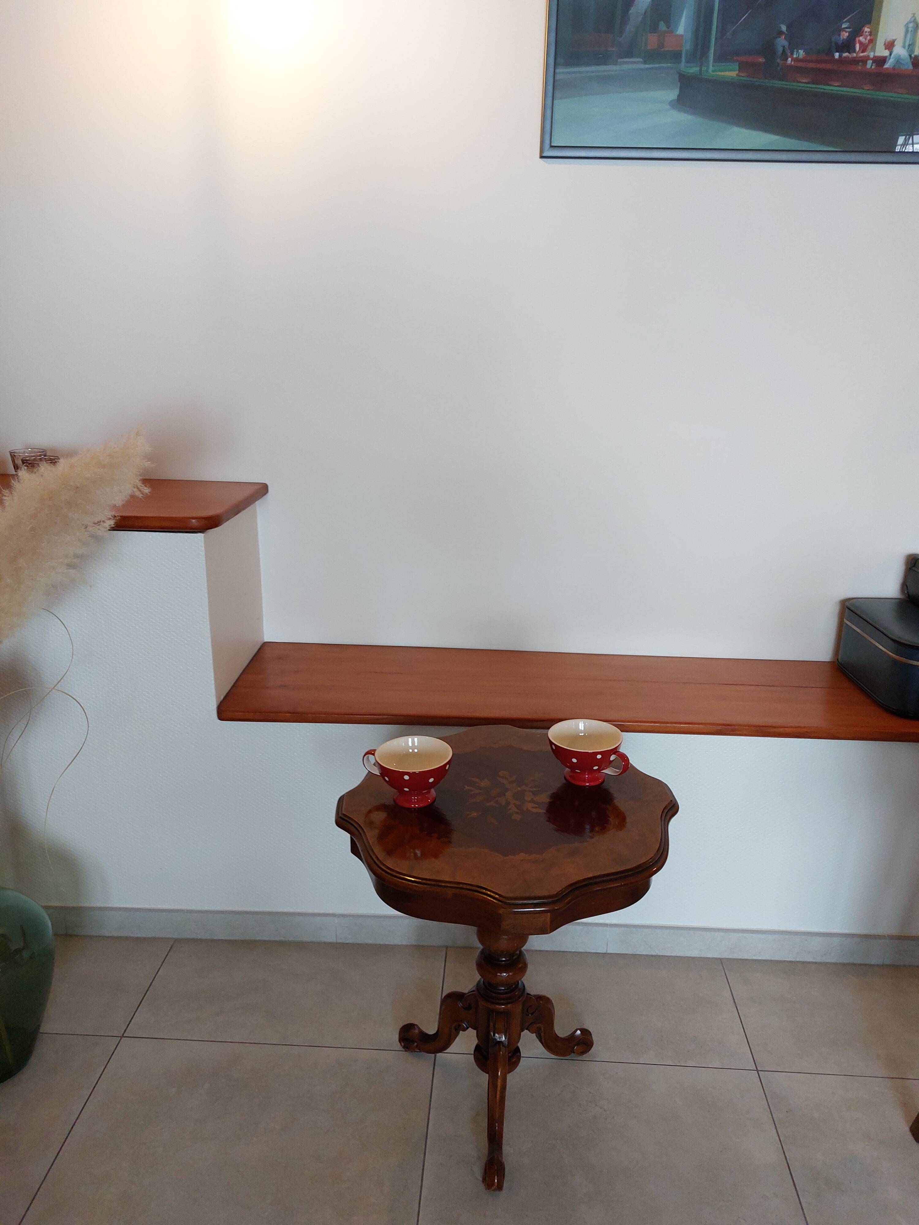 side table with marquetry