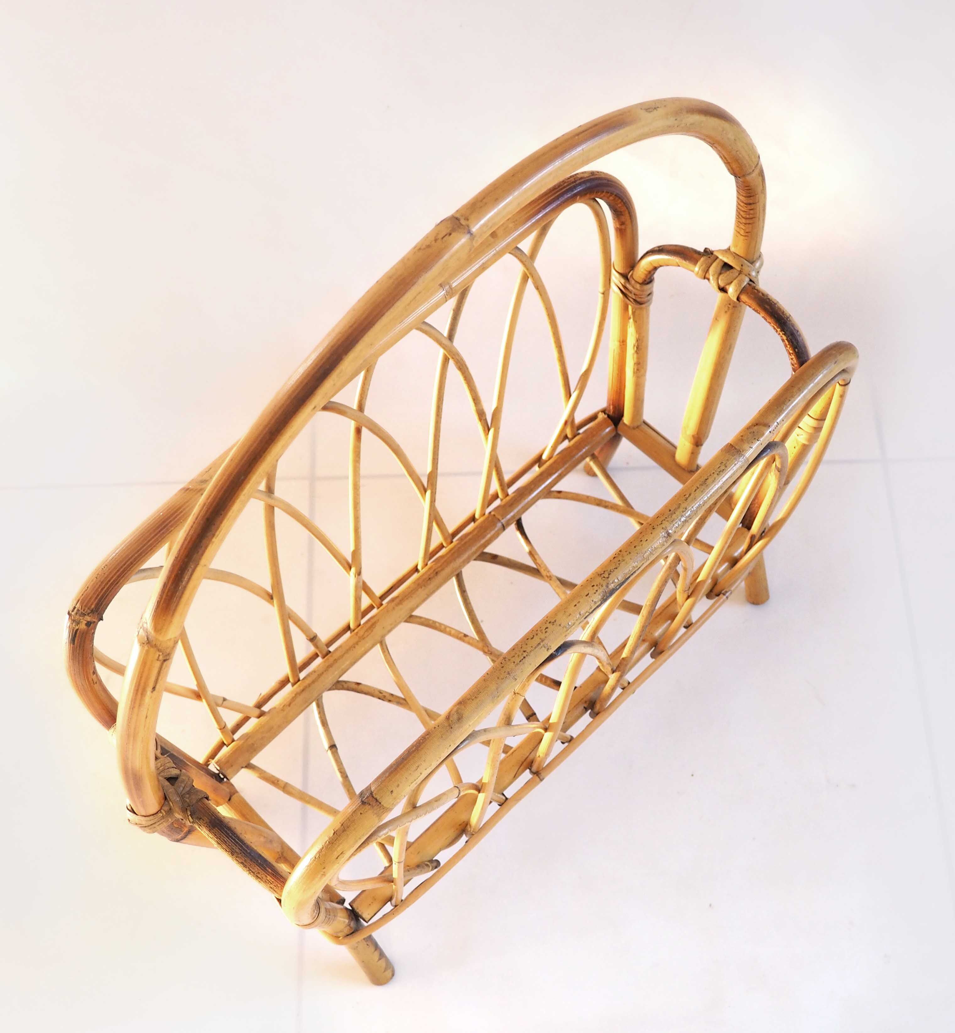 Rattan magazine holder