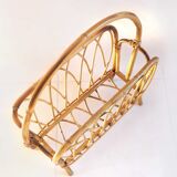 Rattan magazine holder