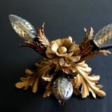 Banci firenze gilded flush mount italian wall lamp, 1960s