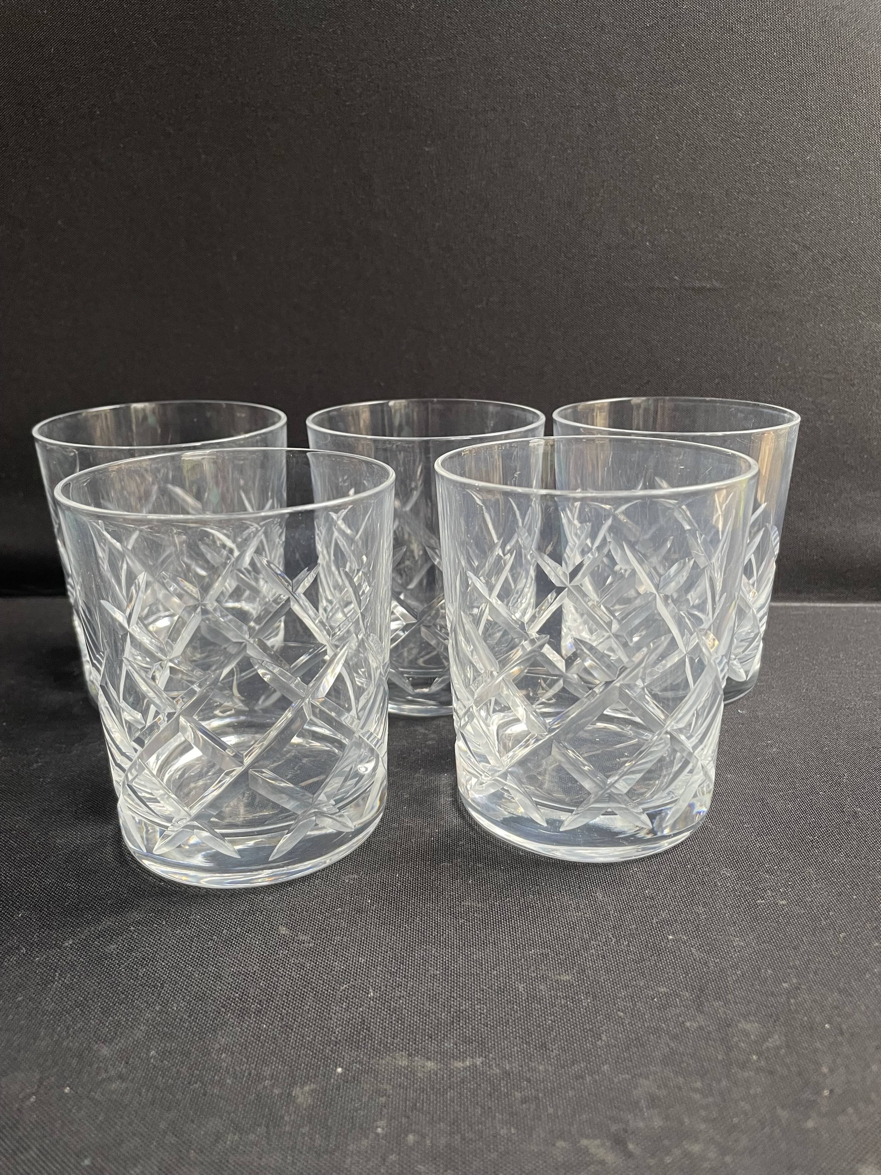 5 whiskey glasses – Cut crystal