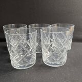 5 verres à whisky – Cristal taillé