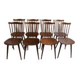 Set of 8 baumann v5 dark beech chairs