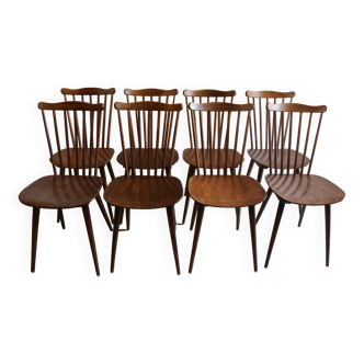 Série de 8 chaises baumann v5 hêtre foncé