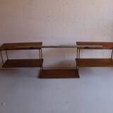 Wall shelf in oak and copper from the 50s