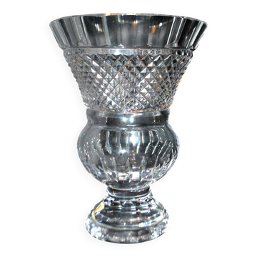 Bohemian cut crystal Medici vase signed TW & Co