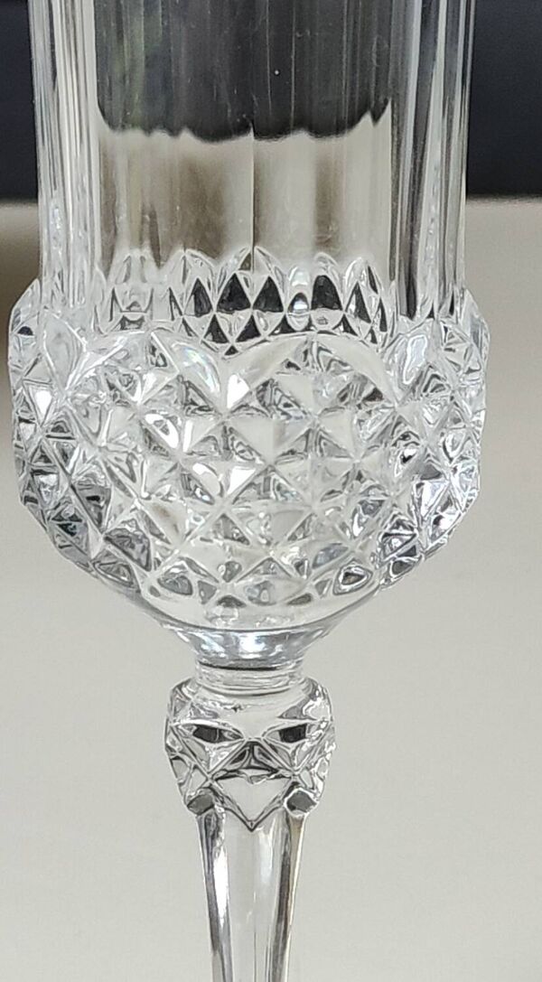 Lot 6 x Flûtes à Champagne cristal/Mod Valencay Gold/Cristal d Arques