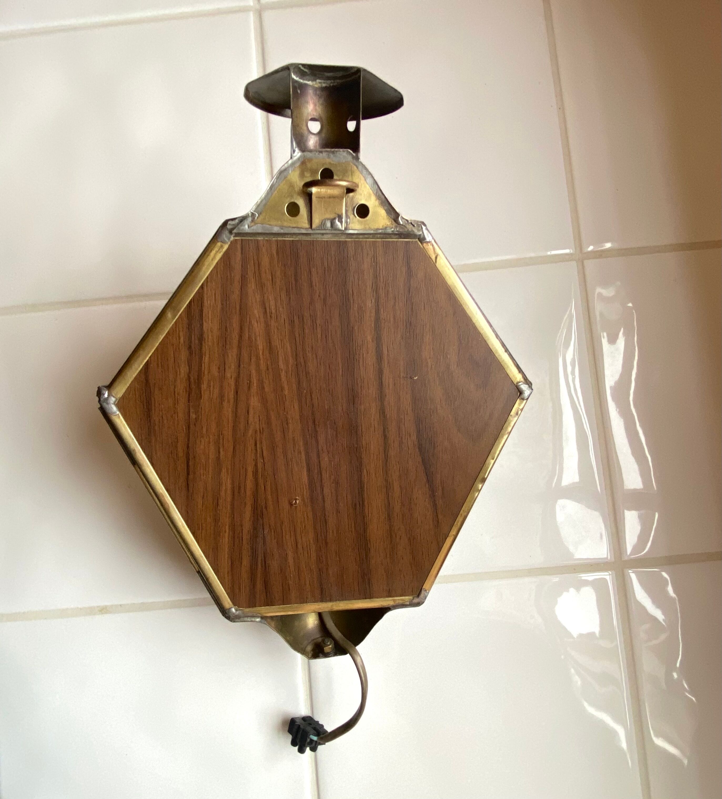 Mirror wall lamp, brass 50s