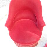 Pair of red velvet toad chairs