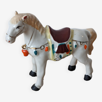 Painted porcelain horse statuette