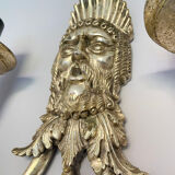 Wall lamp Mascherone Tragedia Greca in silver cast alloy