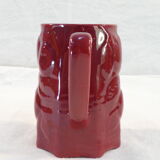 Pitcher vintage red slurry in faience of st clement with fruit