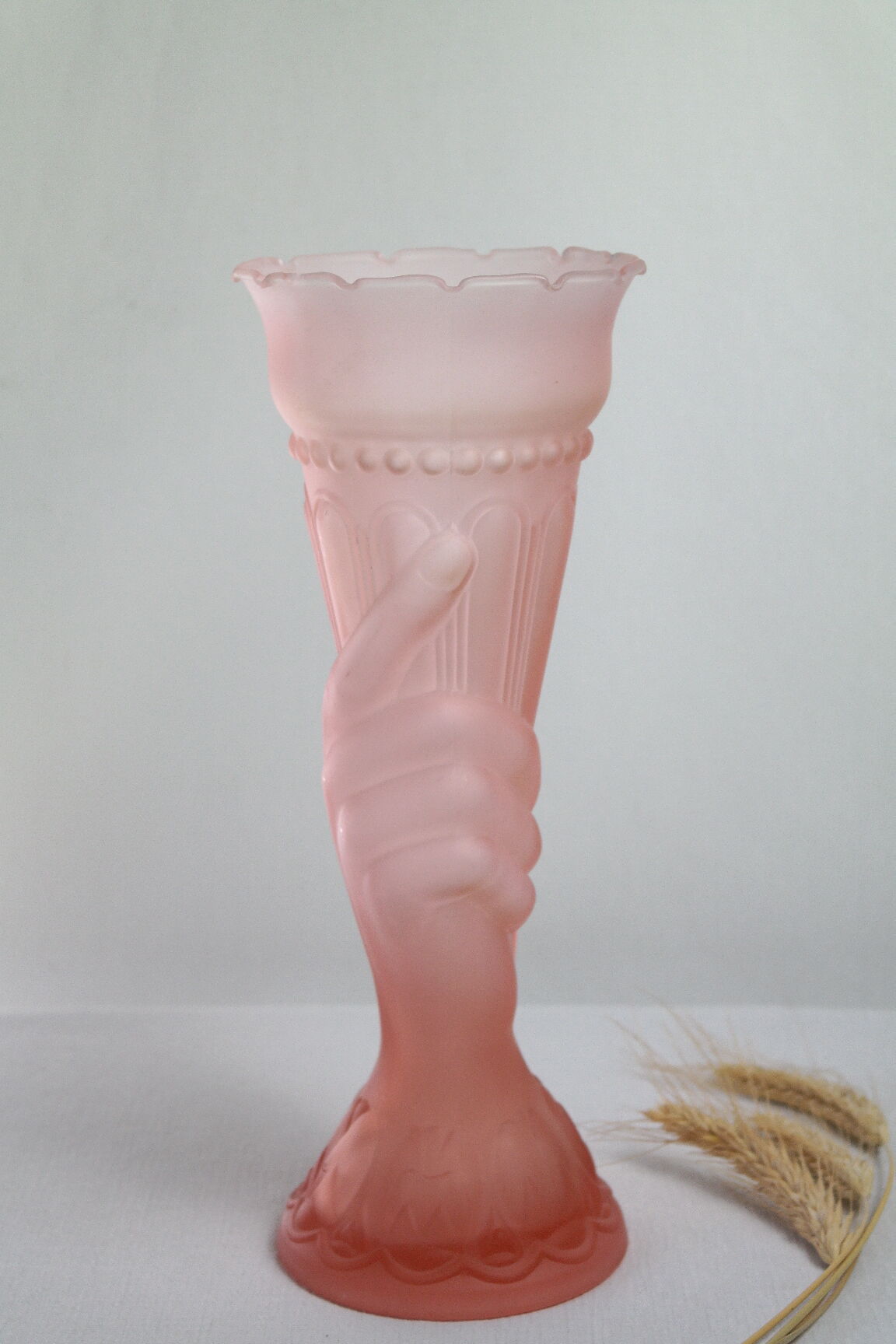 Photophore Design en Verre Poudré 16cm Rose