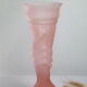 Art Deco vase, rose, hand-painted, frosted glass.