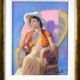 Tableau Huile Vintage Portrait De Femme Impressionniste 20ème Siècle