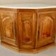 19th century walnut corner cupboard with Carrara marble top