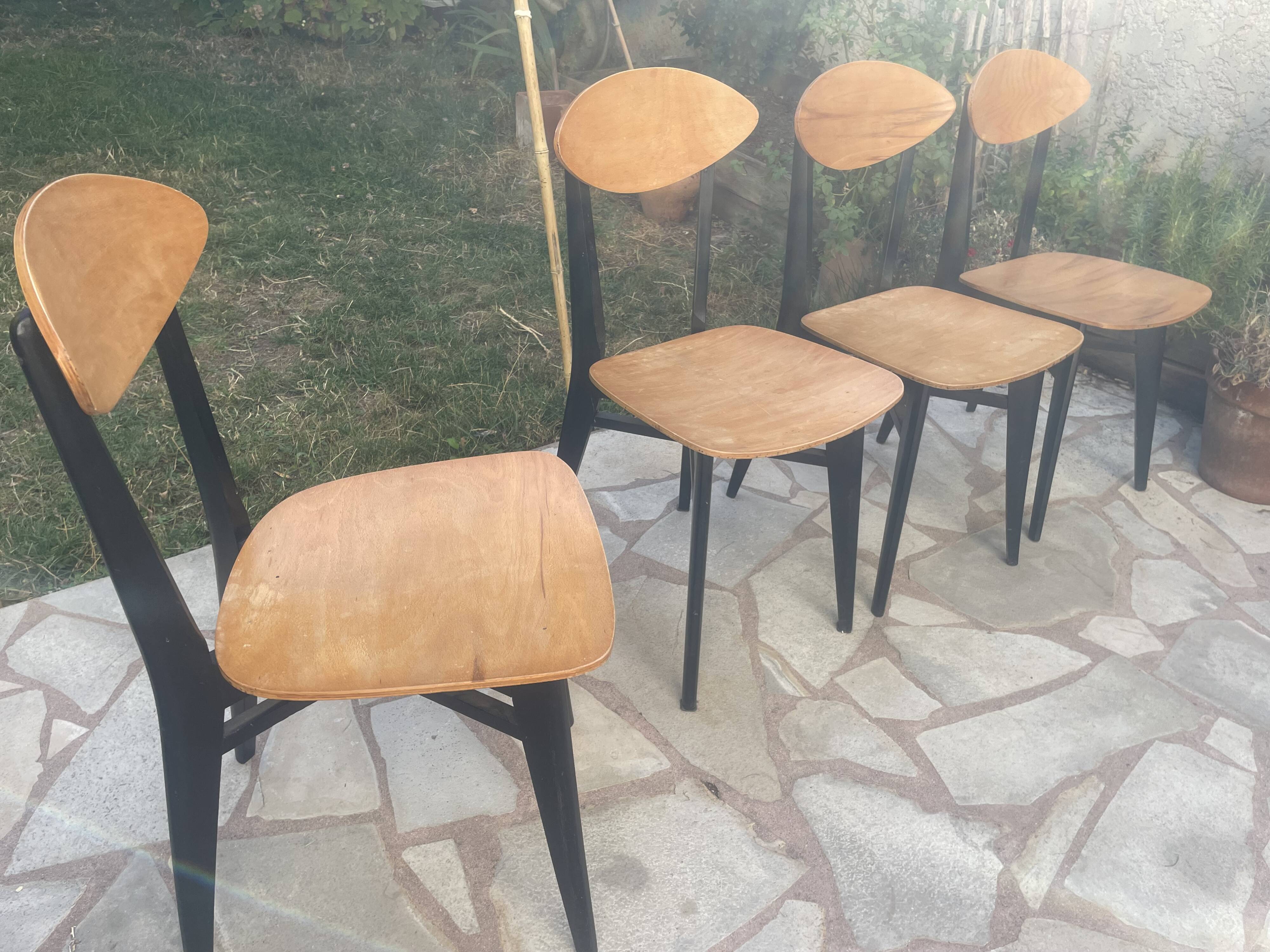 4 Scandinavian chairs type Kneuzzargenstull