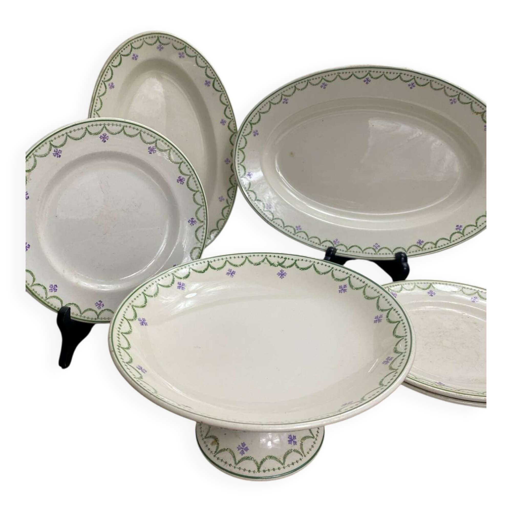 Iron clay dishes, Longwy, Violetta collection