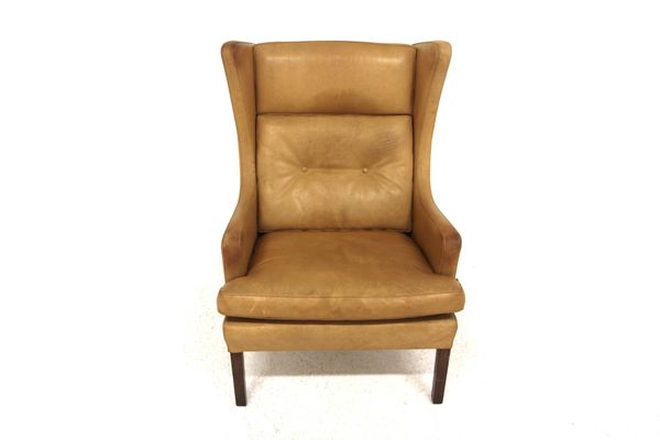Fauteuil scandinave en cuir, Suède, 1960