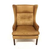 Scandinavian leather armchair, Sweden, 1960