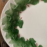 Large serving platter, slip-cast iron leaves
