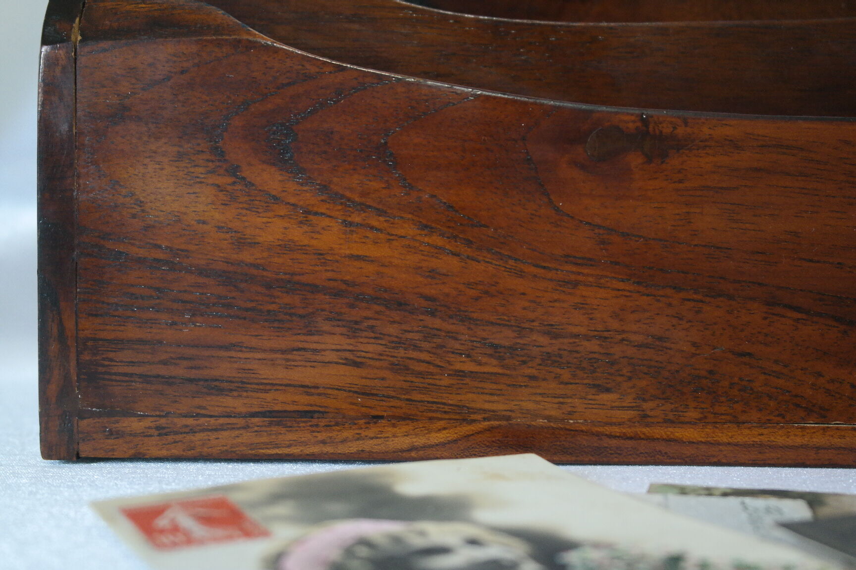 Vintage mail holder in cherry wood