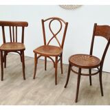 3 wooden bistro chairs
