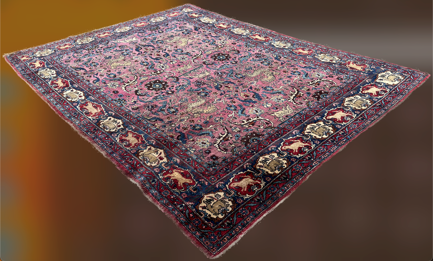 Decorative Persian Rug, Circa 1920