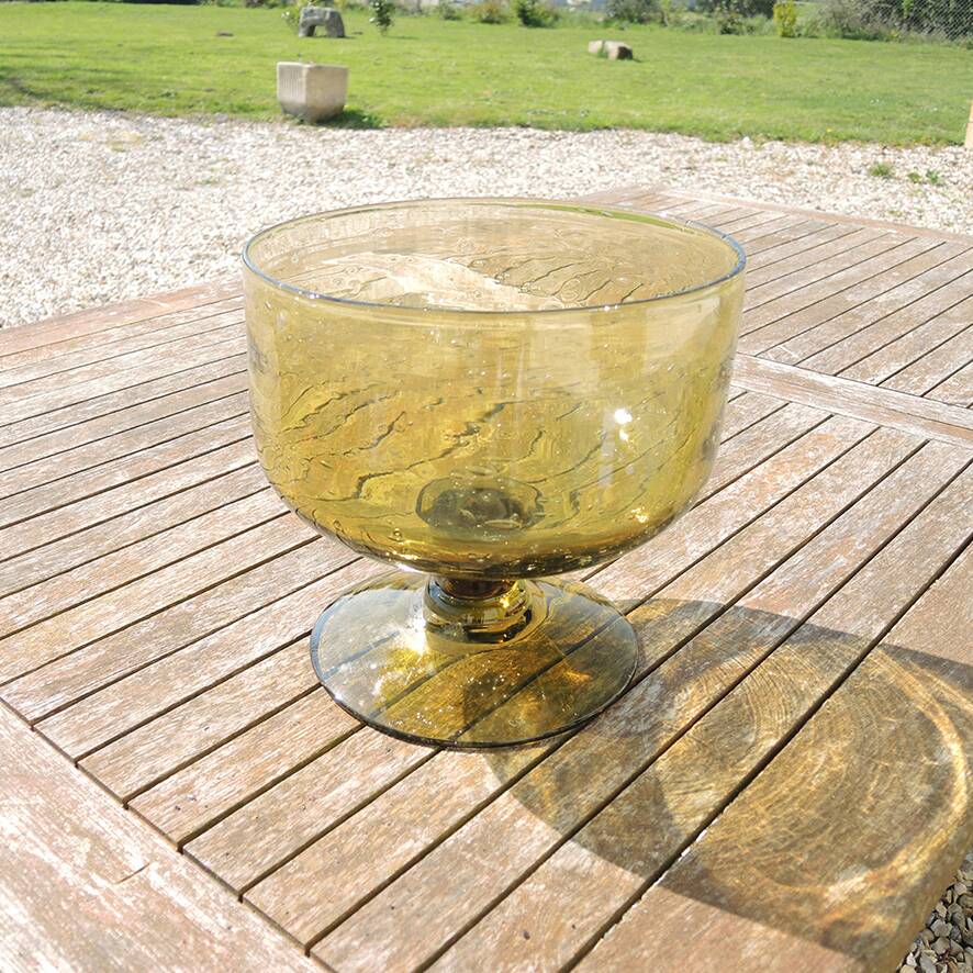 Antique Large Smoked Blown Glass Cup