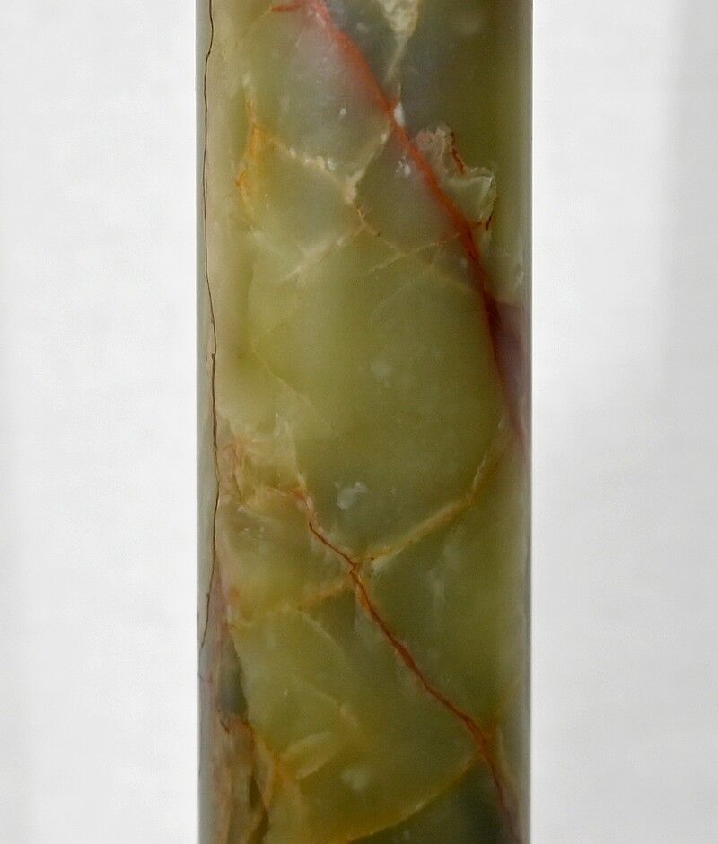 Green onyx column lamp, Empire taste – Early twentieth century