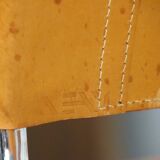 Set of 4 vintage leather and chrome metal chairs, 1970