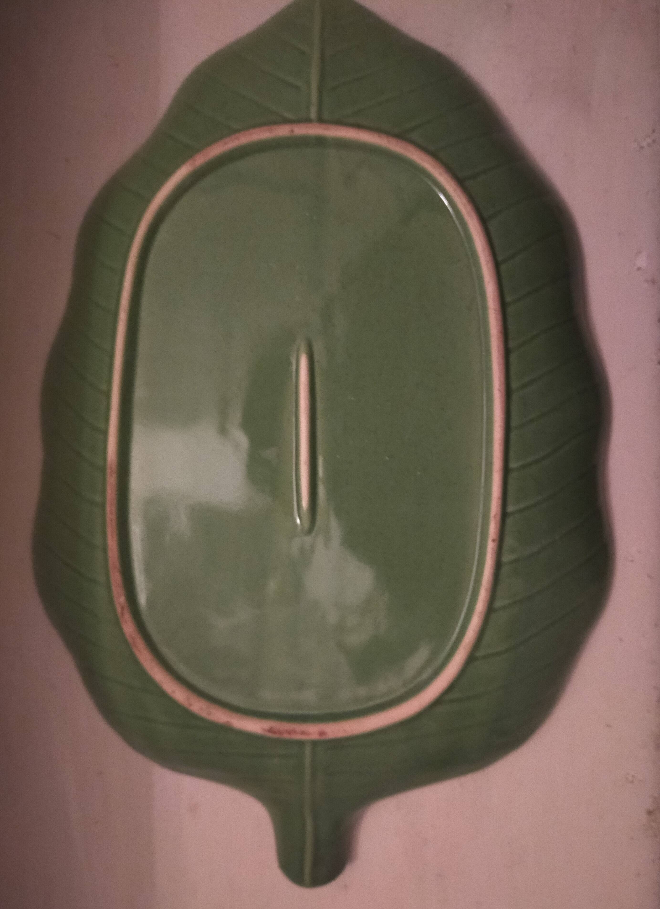 Large green leaf dish