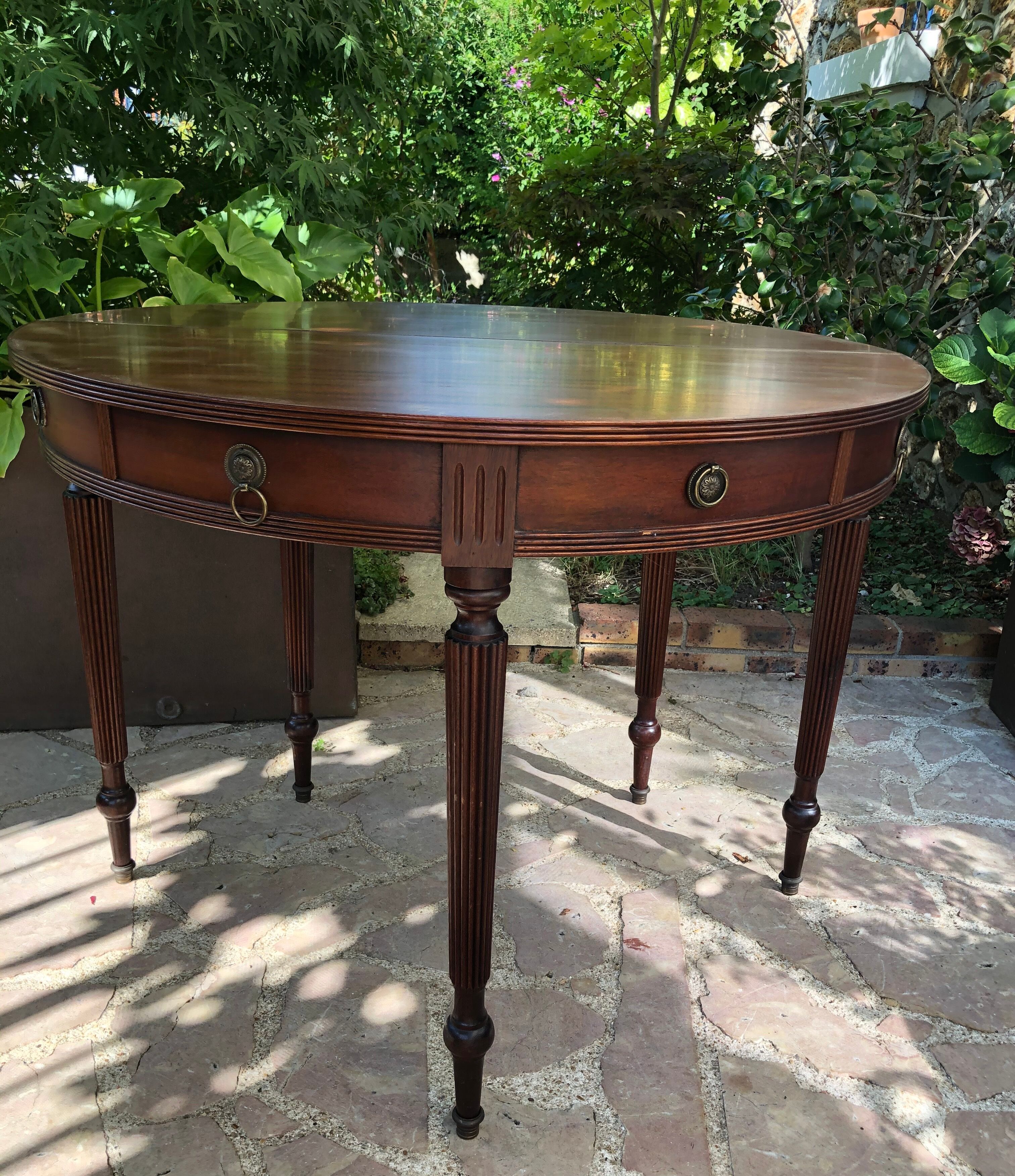 Louis XV-style half moon table
