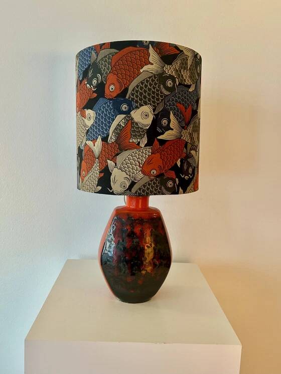 Lampe de table sans fil - convient pour le balcon ou la terrasse - fabriquée à partir d'un vase en céramique vintage de S. P. Gerz.